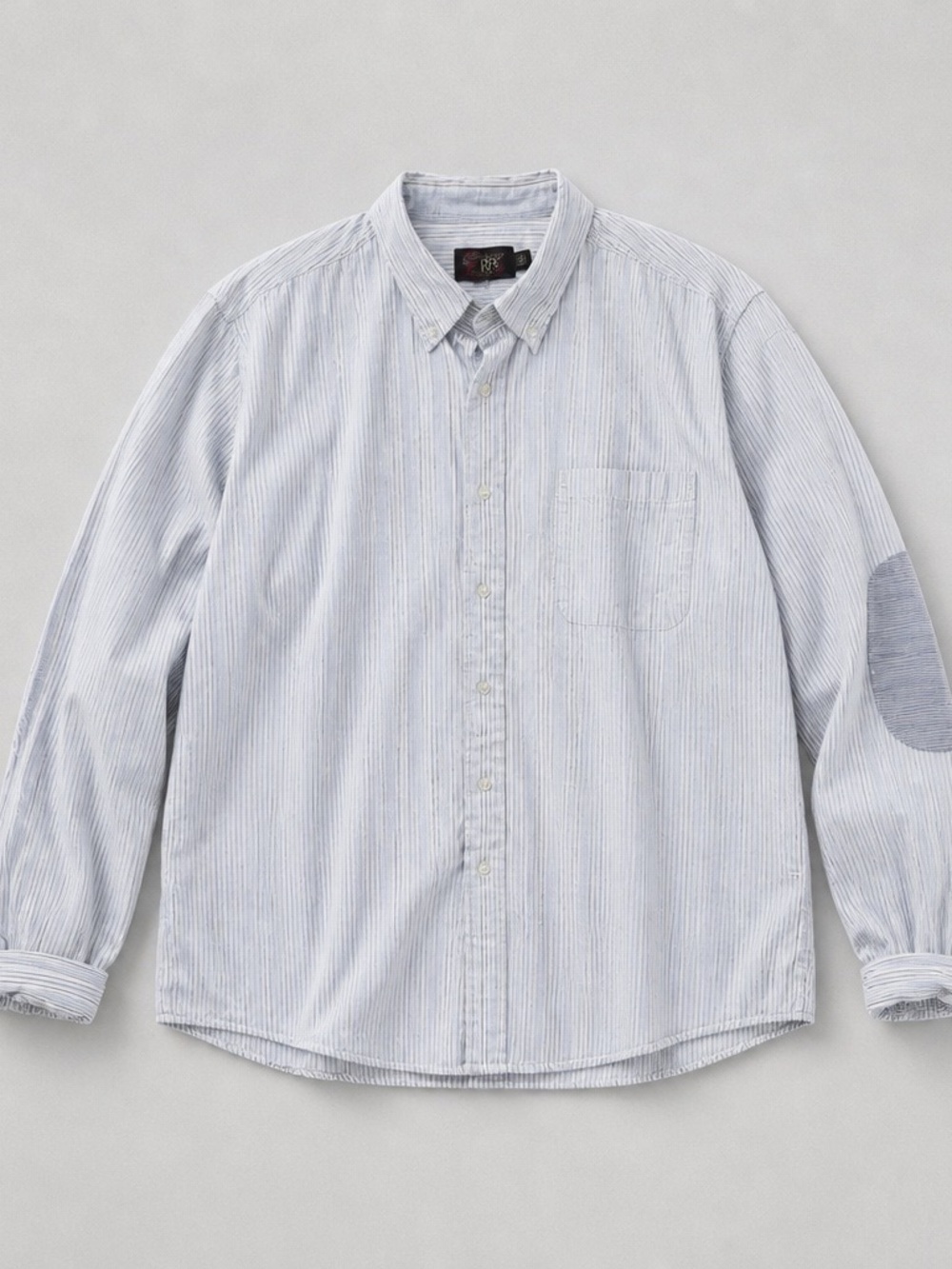 Billy Jealousy Striped Button-Down Shirt with Elbow Patches